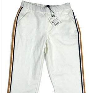 Zara white striped trousers